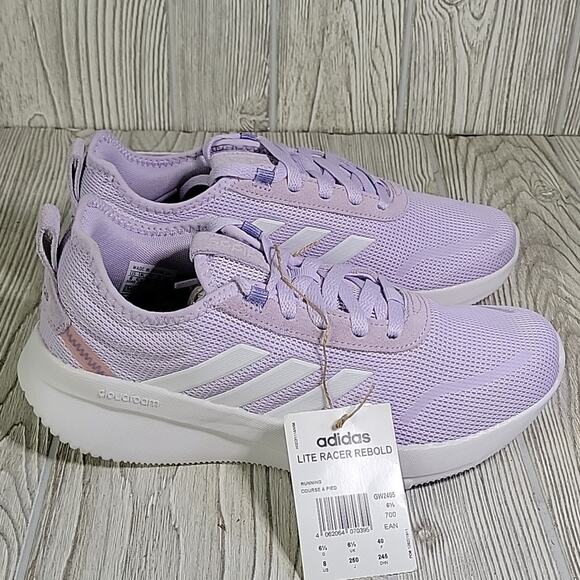Adidas Lite Racer Rebold Purple Running Shoe Sneakers Womens 8 NEW - Picture 3 of 13